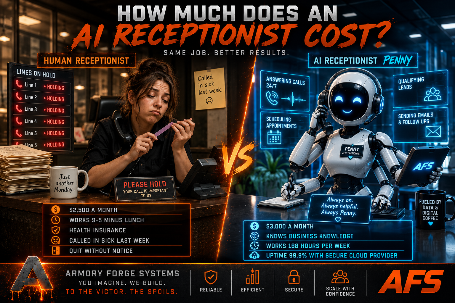 How Much Does an AI Receptionist Cost? — Armory Forge Systems