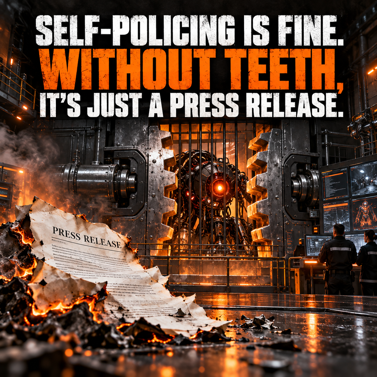 Self-Policing Is Fine. Without Teeth, It's Just a Press Release. — The Signet